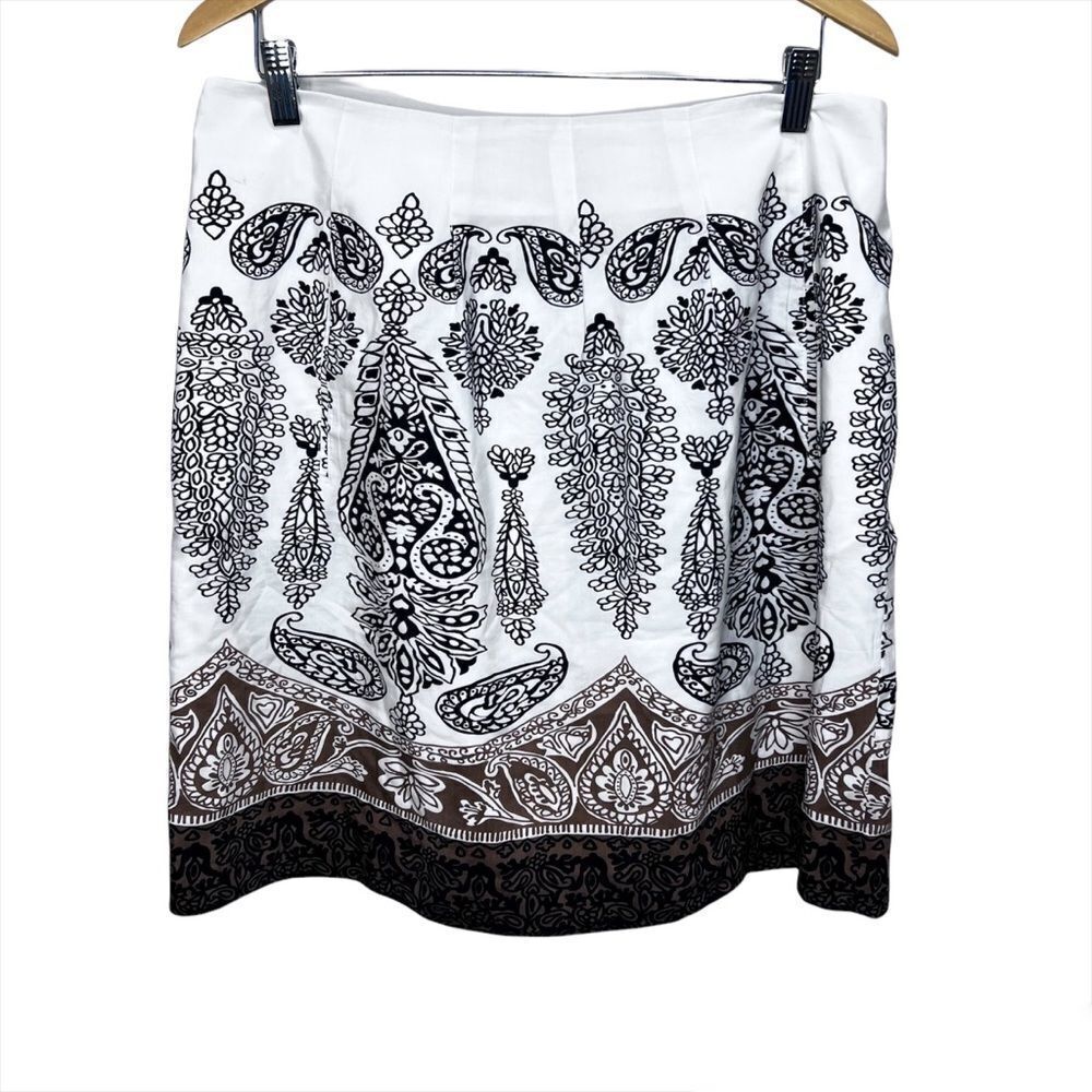 Banana Republic Cotton Silk Blend Skirt Size 14 NWT Brand New Paisley Print